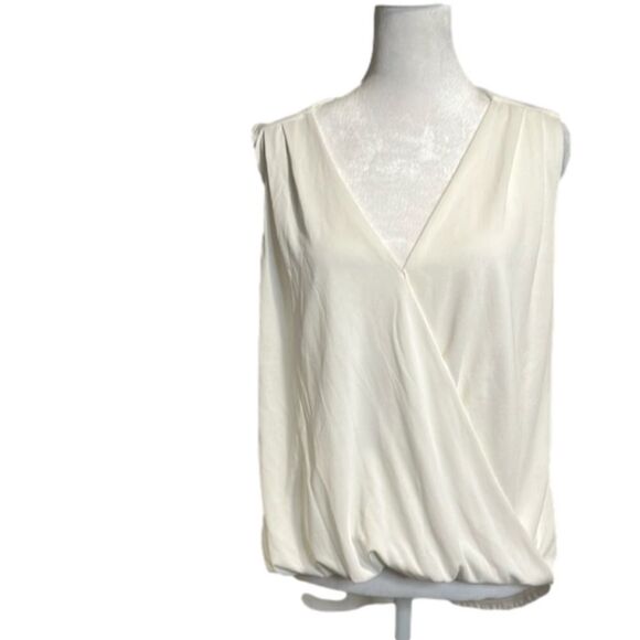 No 11 Las Angeles NWOT white front cross tank w/ stretch waist + long back small - Picture 1 of 8